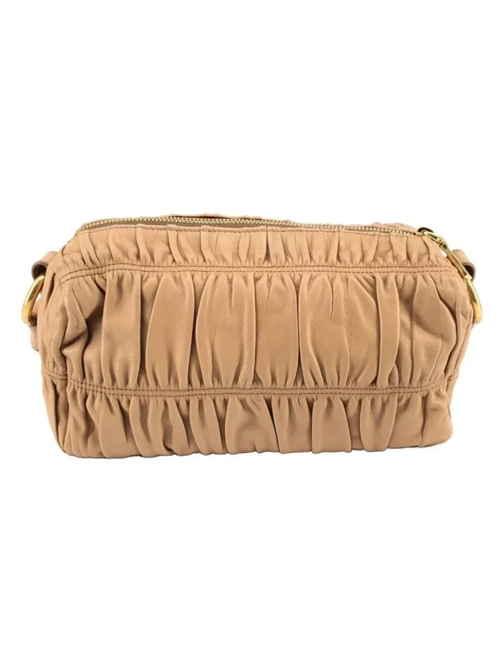 Prada Nappa Gaufre Chain Shoulder Bag Beige